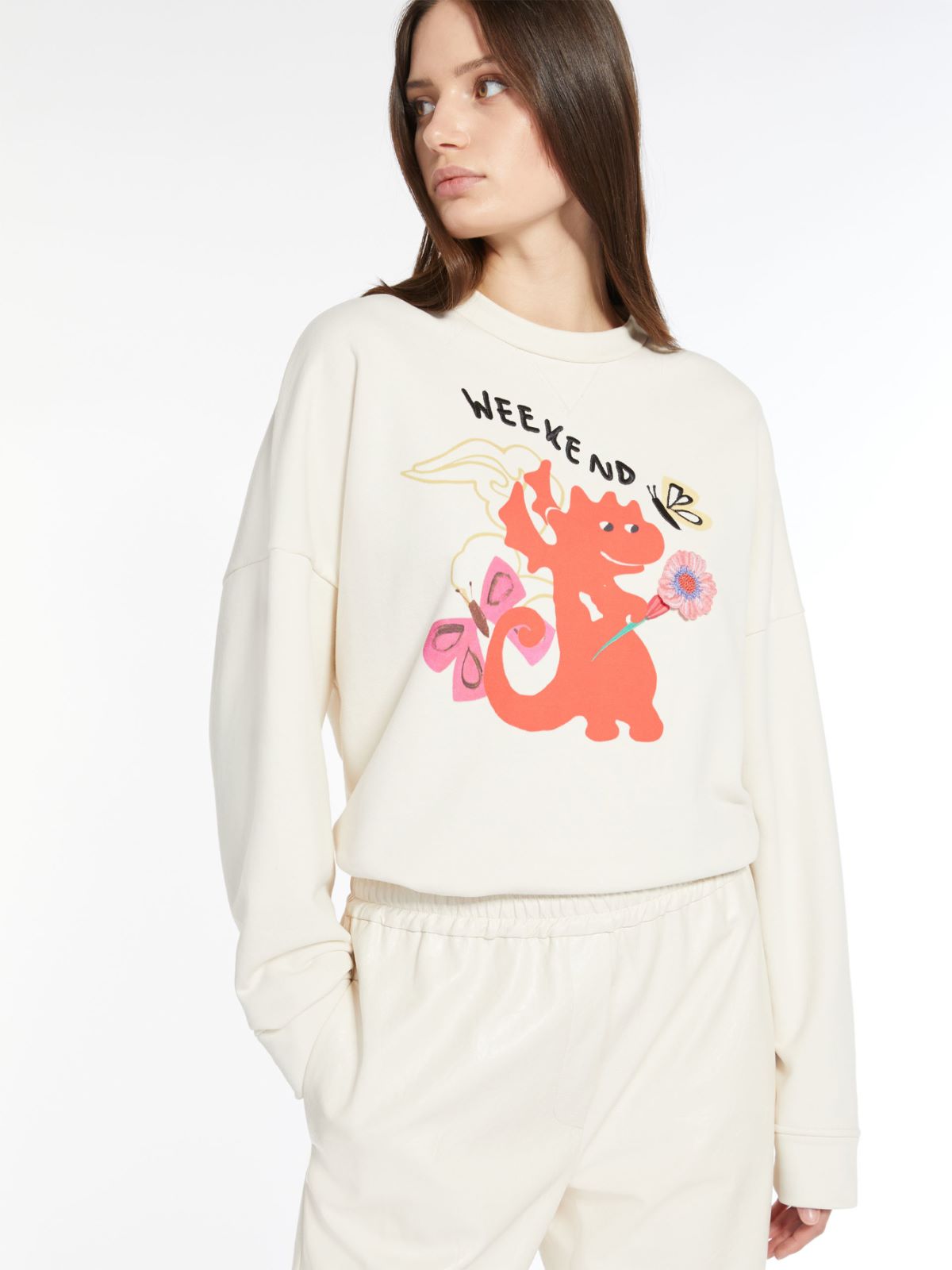 Felpa in cotone organico con stampa