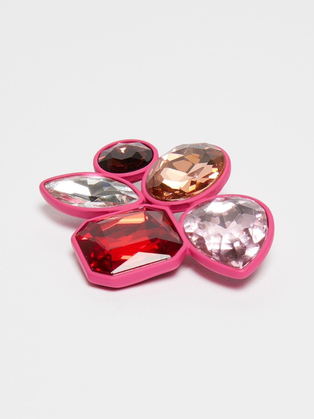 Spilla in metallo e vetro