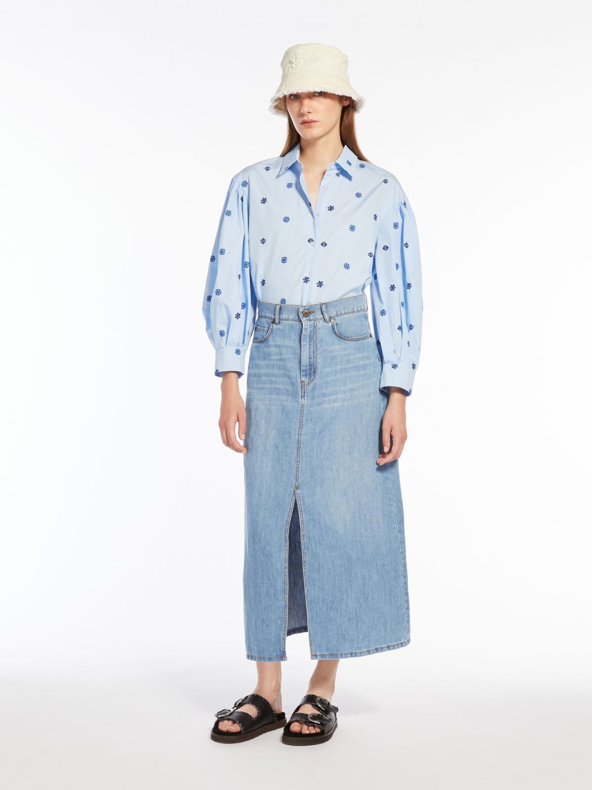 Camicia in cotone ricamato