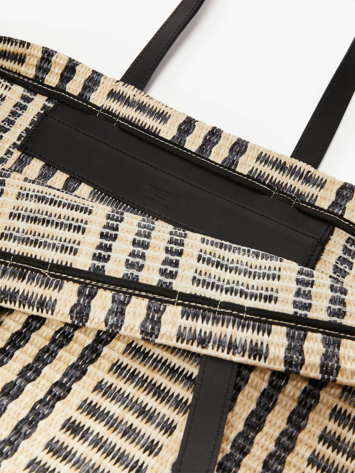 Borsa shopping effetto rafia jacquard