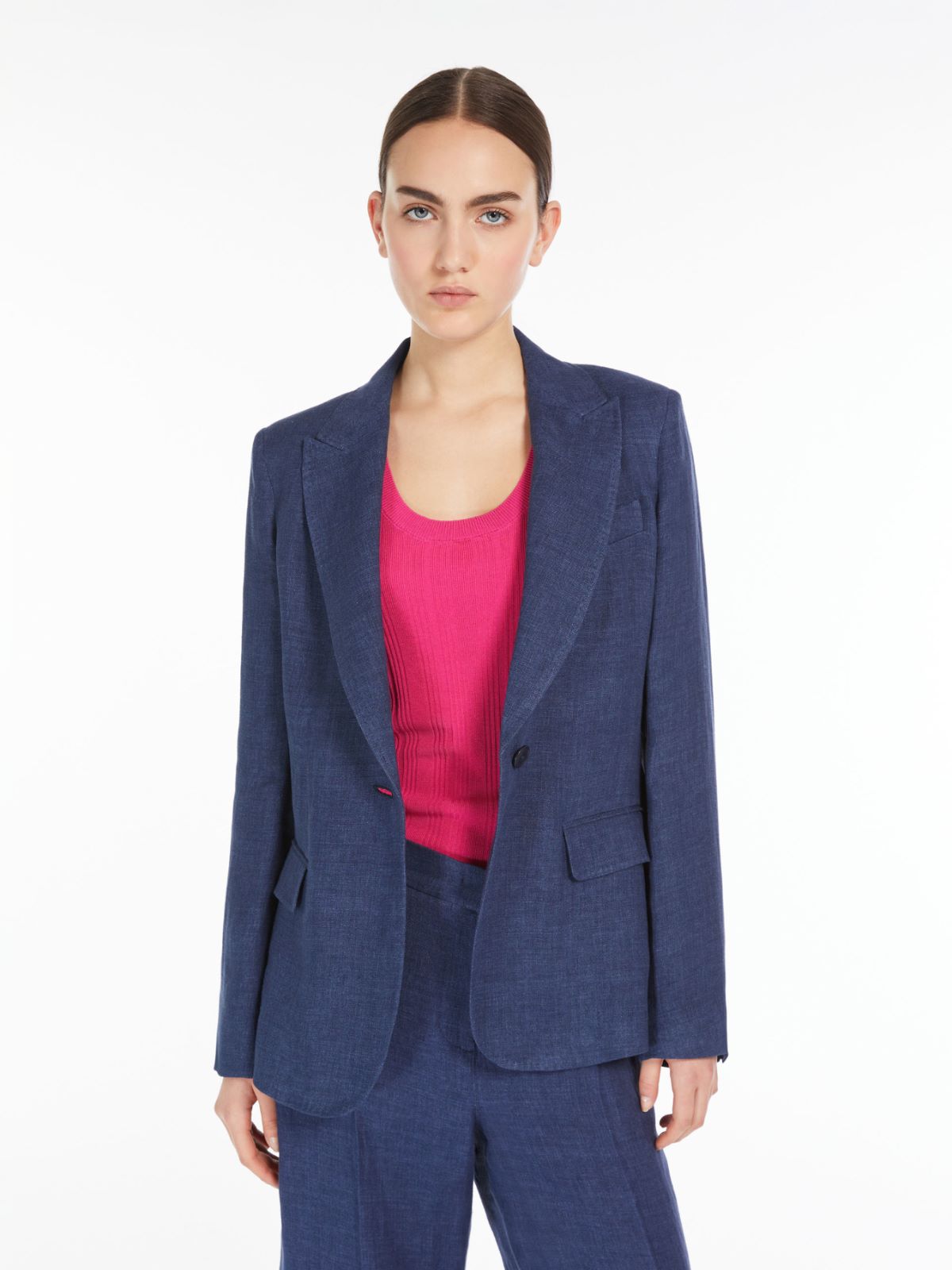 Blazer monopetto in lino