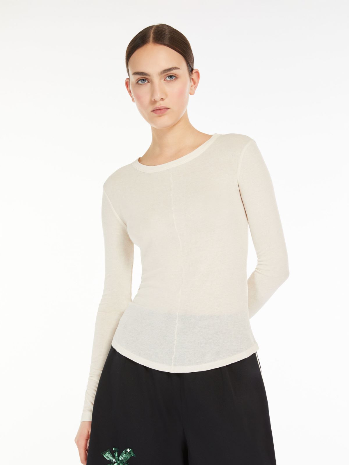 T-shirt in jersey crêpe di cotone