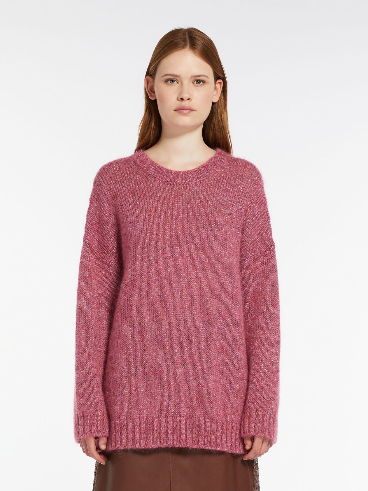 Maglia oversize in mohair e lurex