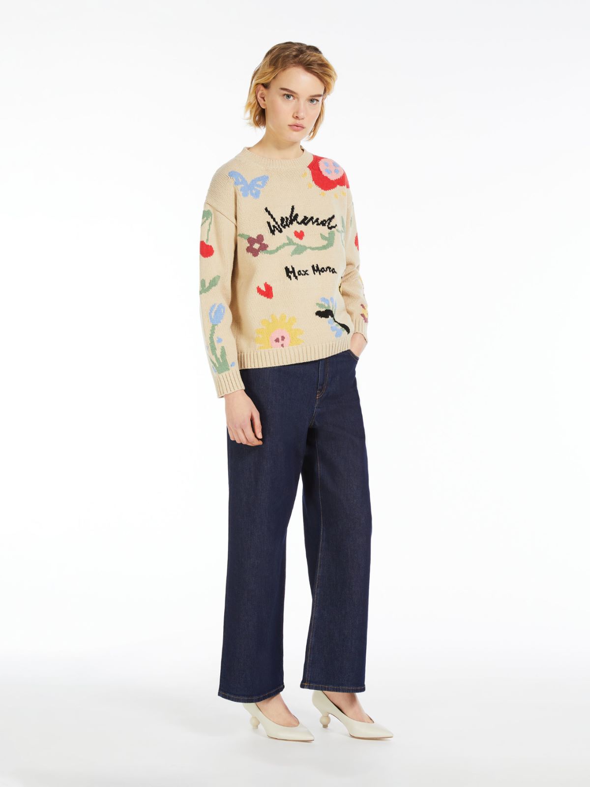 Maglia in cotone ad intarsio