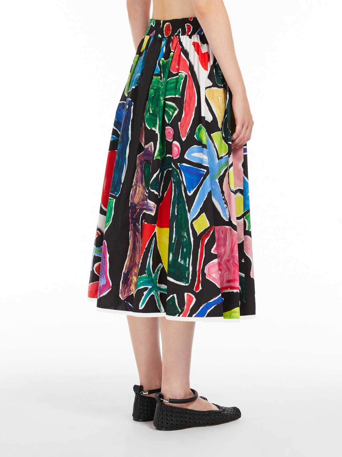 Gonna ampia in cotone stampato