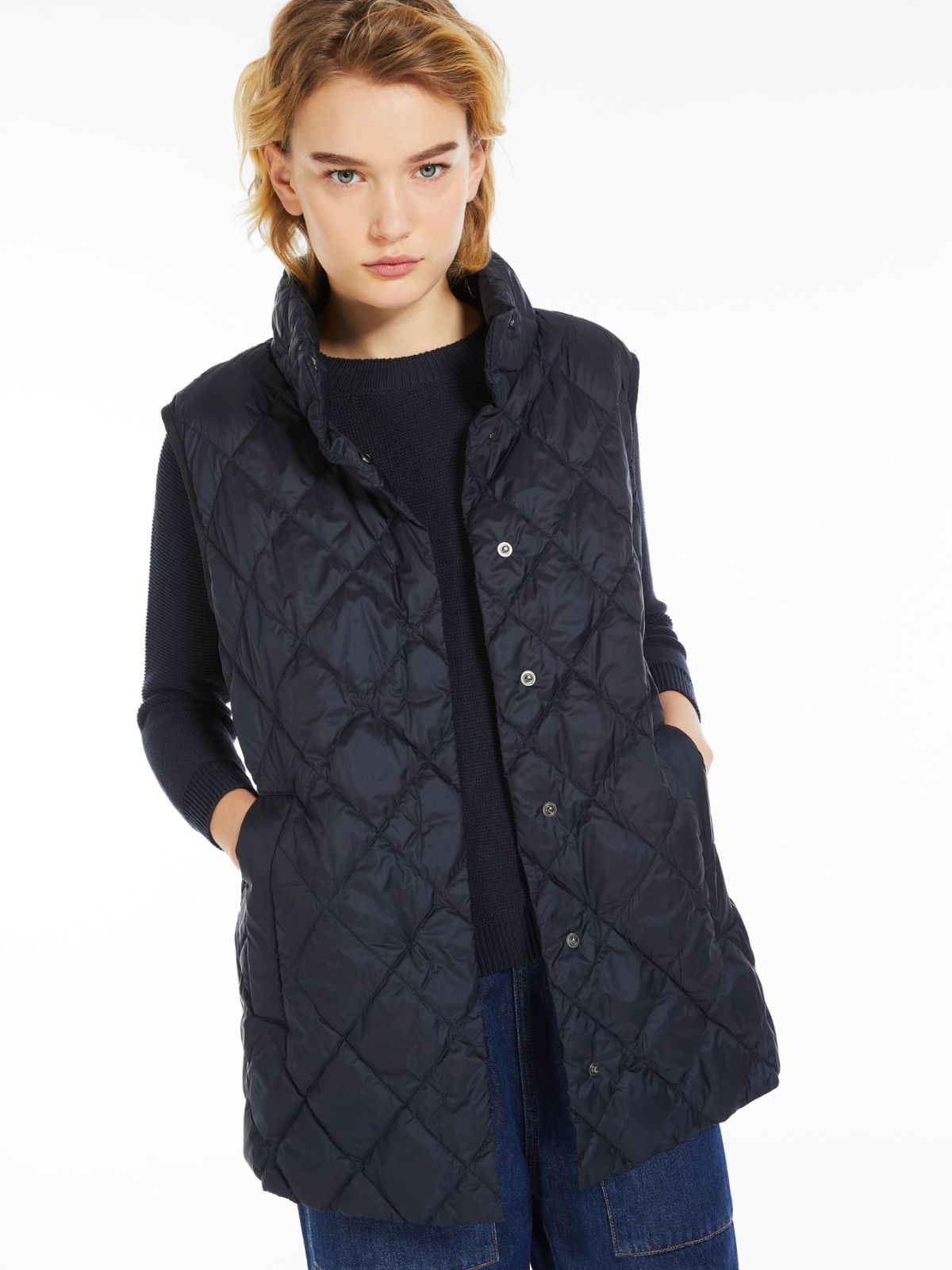 Gilet in tessuto antigoccia trapuntato