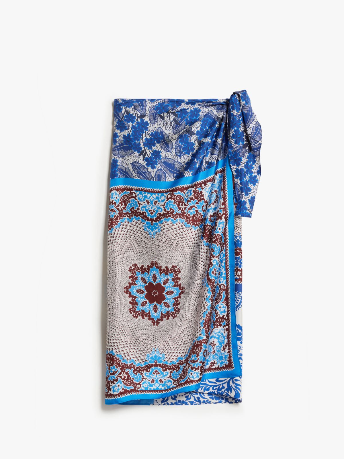 Gonna pareo in seta stampata