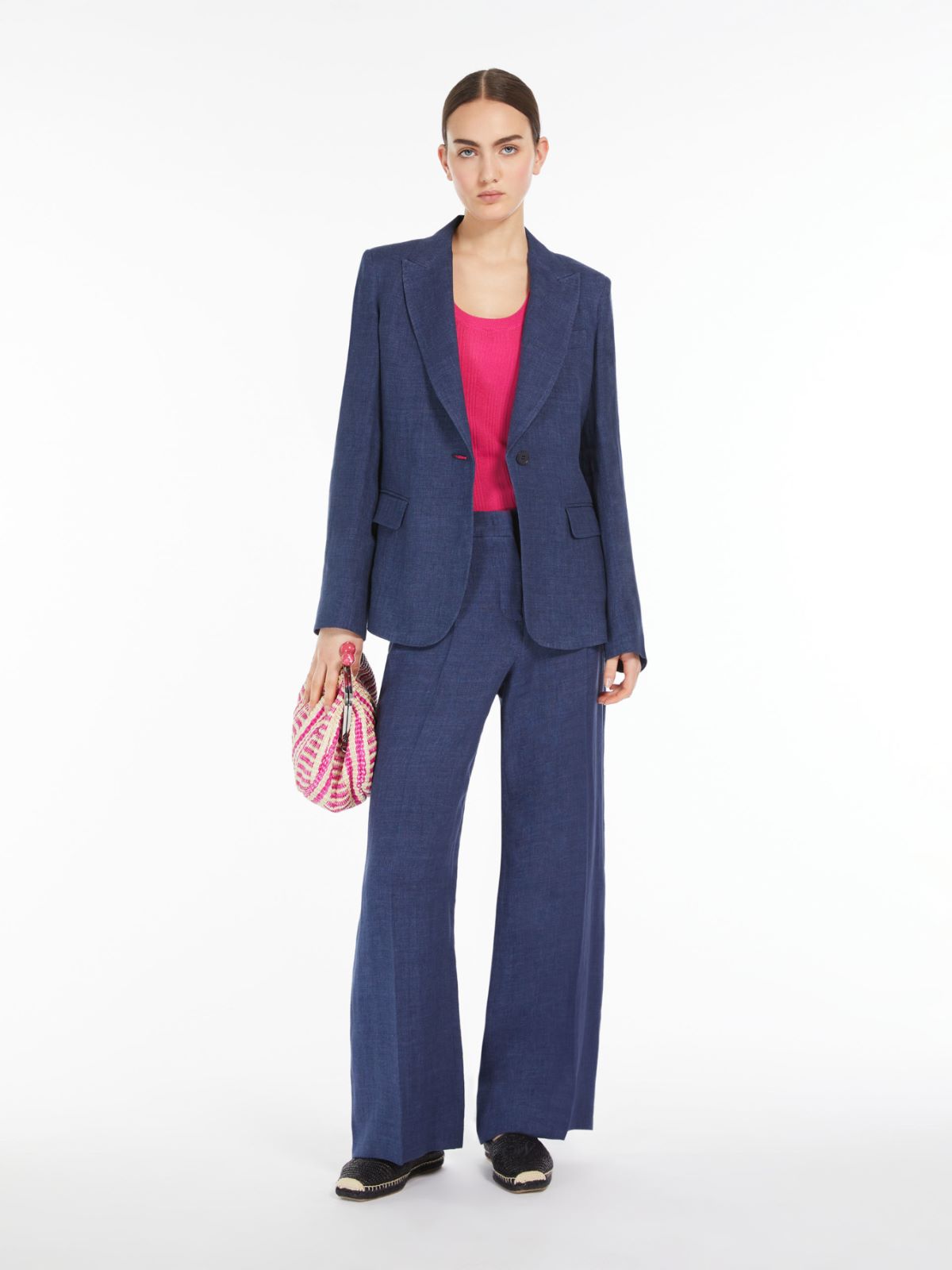 Pantalone ampio in lino lavato