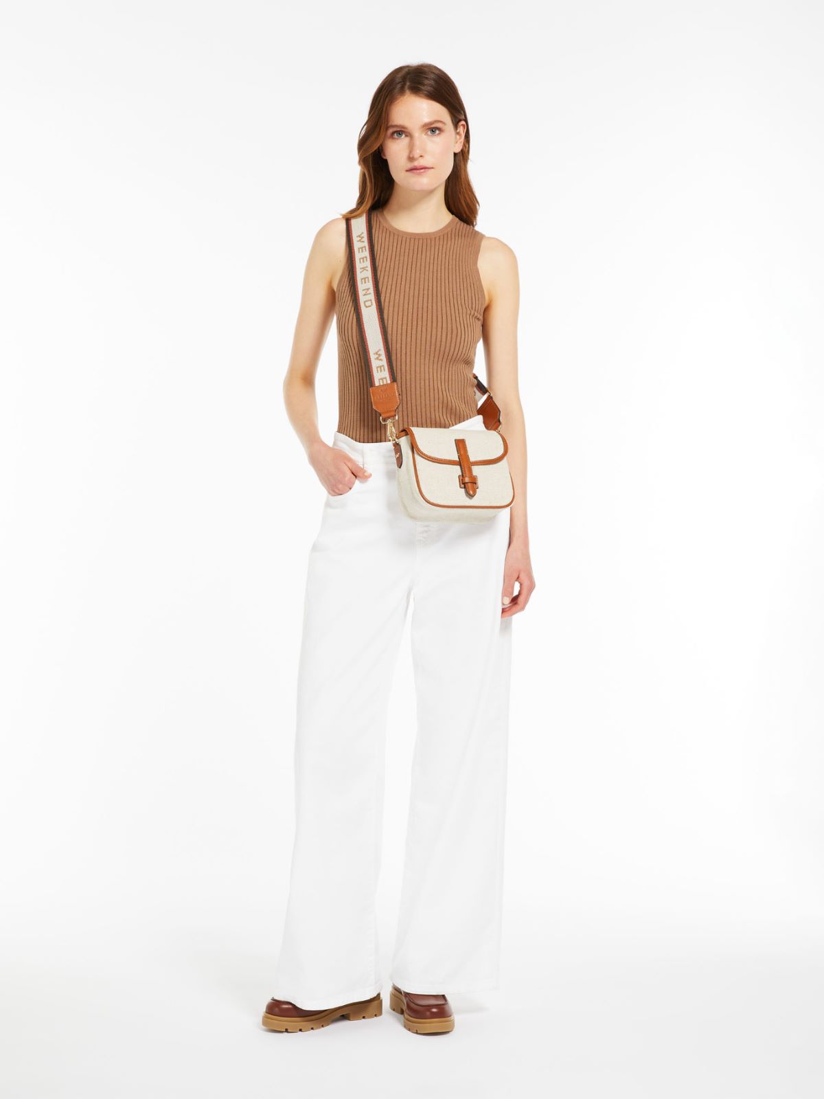 Borsa a tracolla in canvas resinato