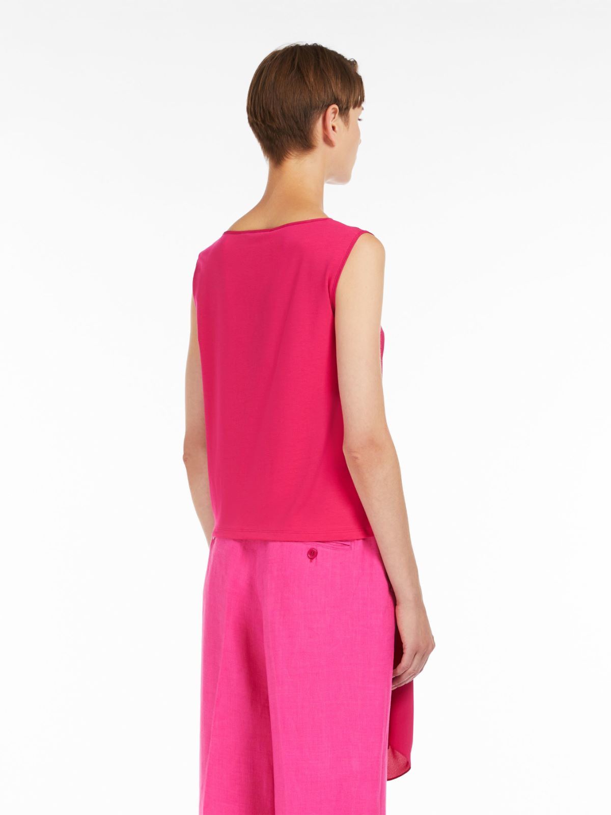 Top in jersey e crêpe