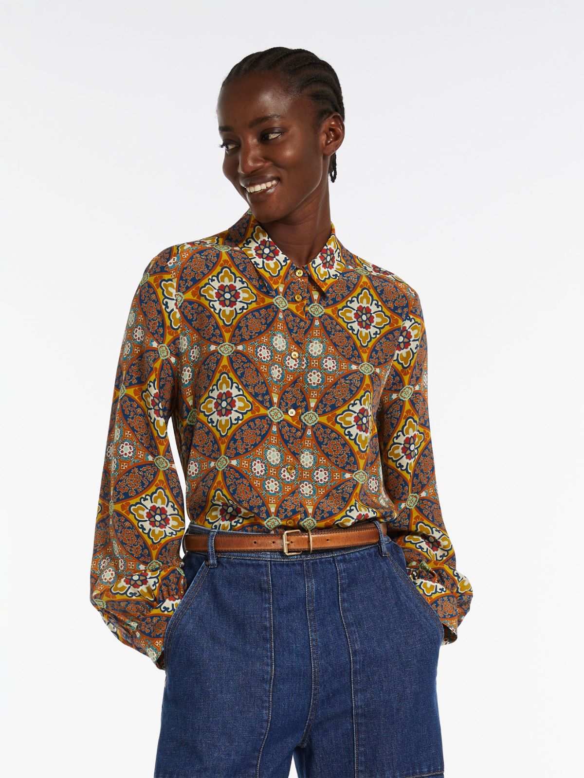 Camicia classica in crêpe de Chine