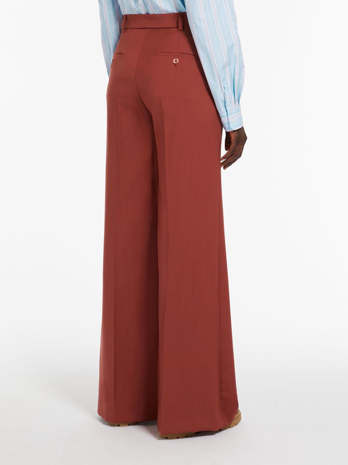 Pantalone a zampa in tela di lana