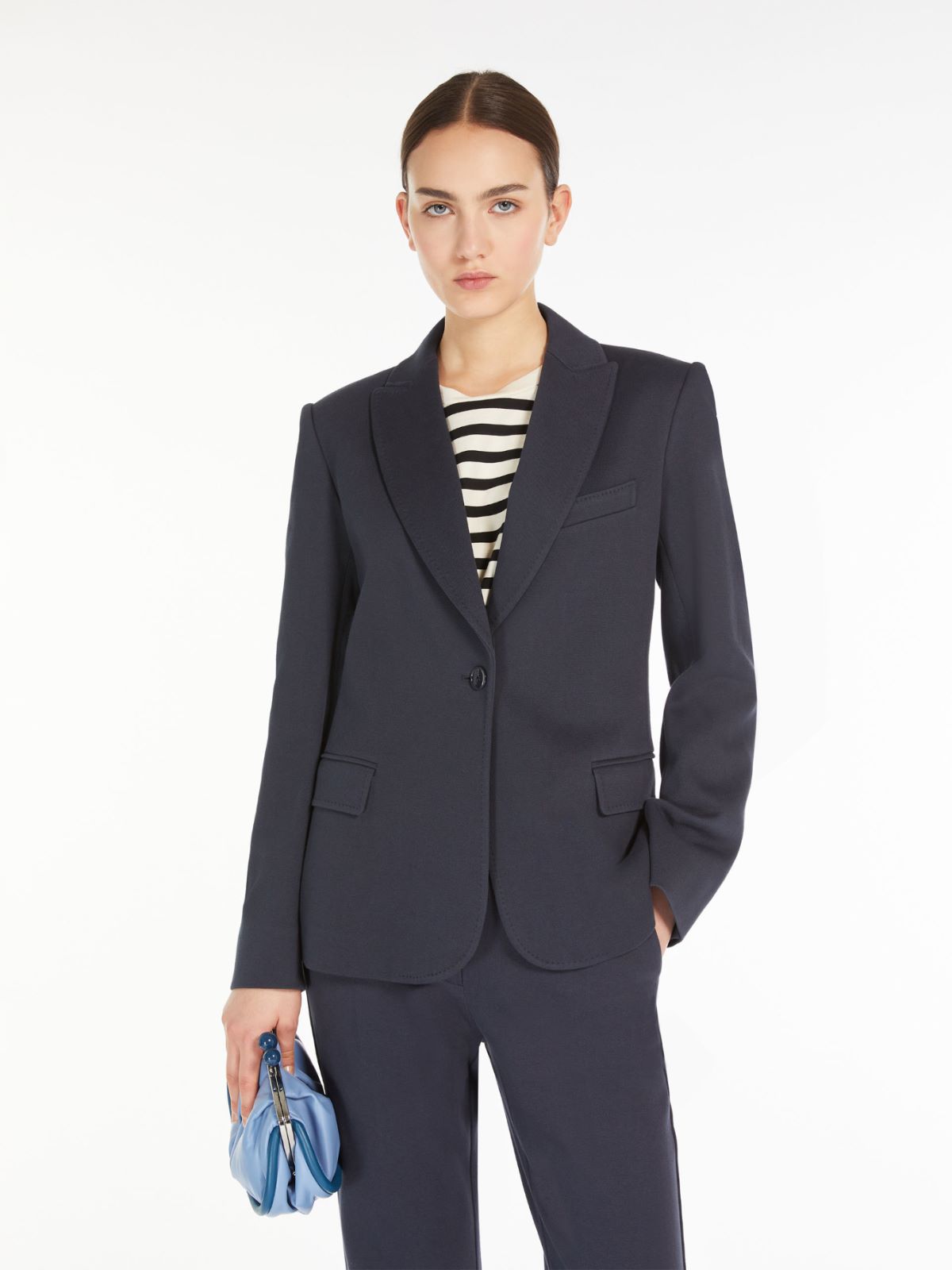 Blazer in jersey piquet