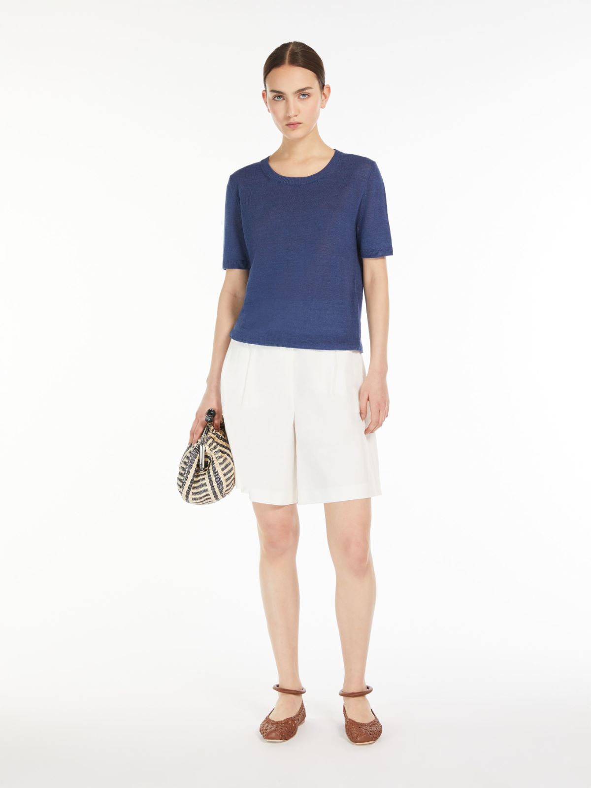 T-shirt in filato di lino