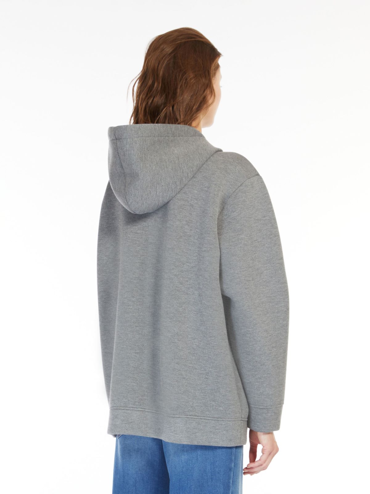 Giubbotto in jersey scuba con cappuccio