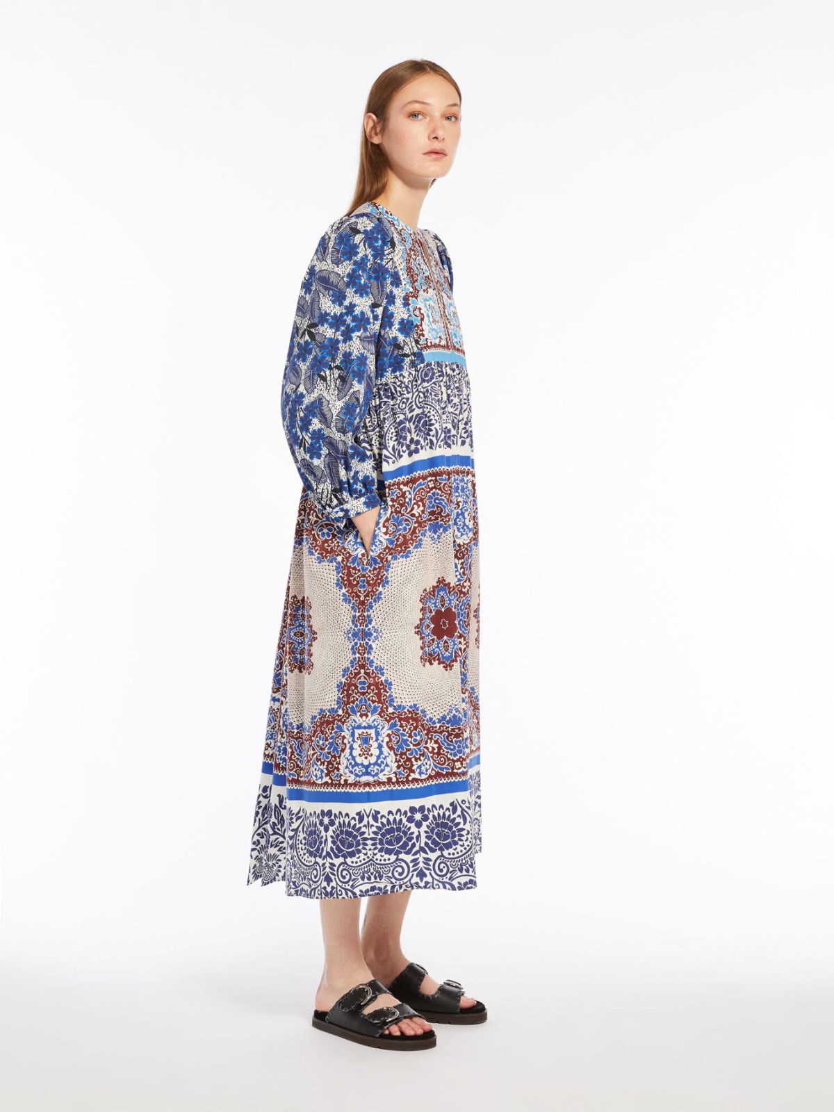 Abito in popeline stampato