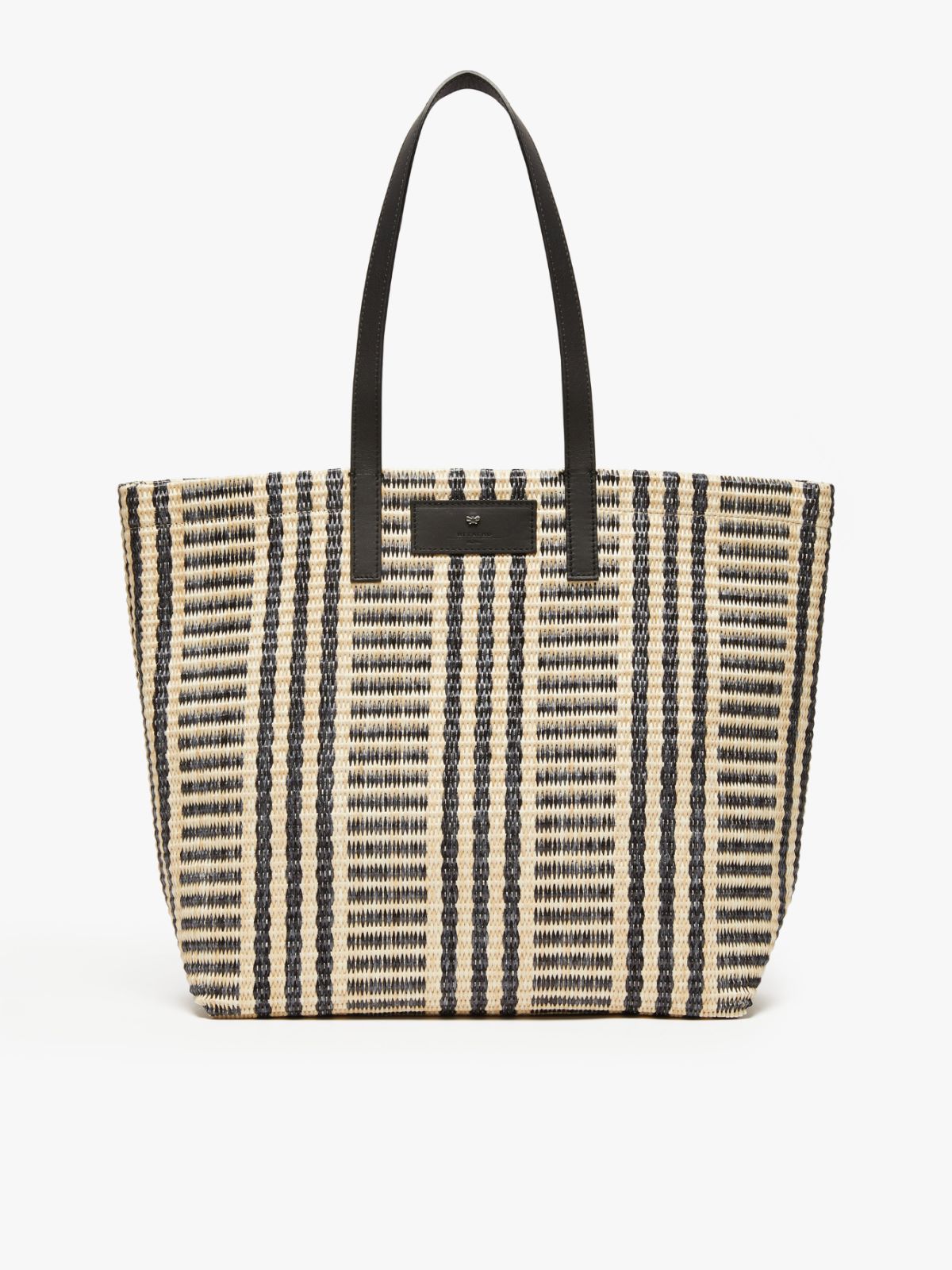 Borsa shopping effetto rafia jacquard