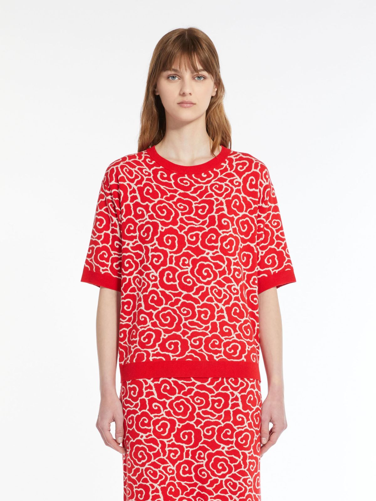 T-shirt in viscosa jacquard