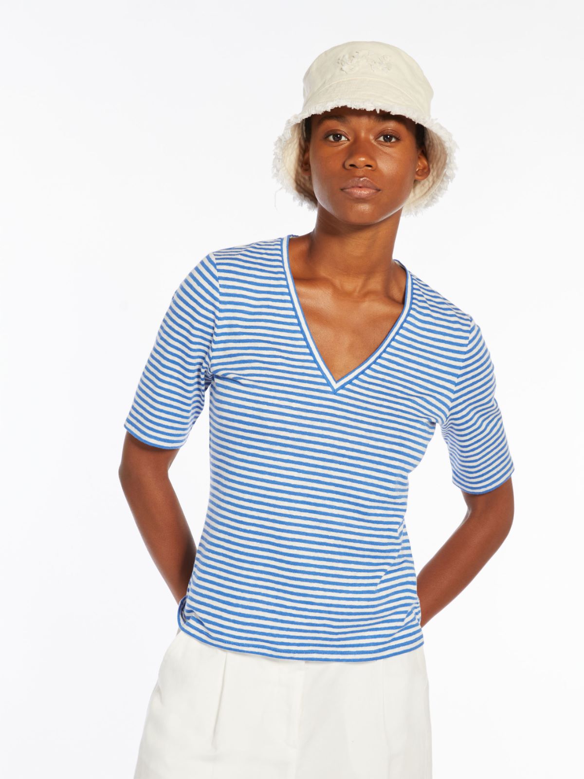 T-shirt in jersey di lino