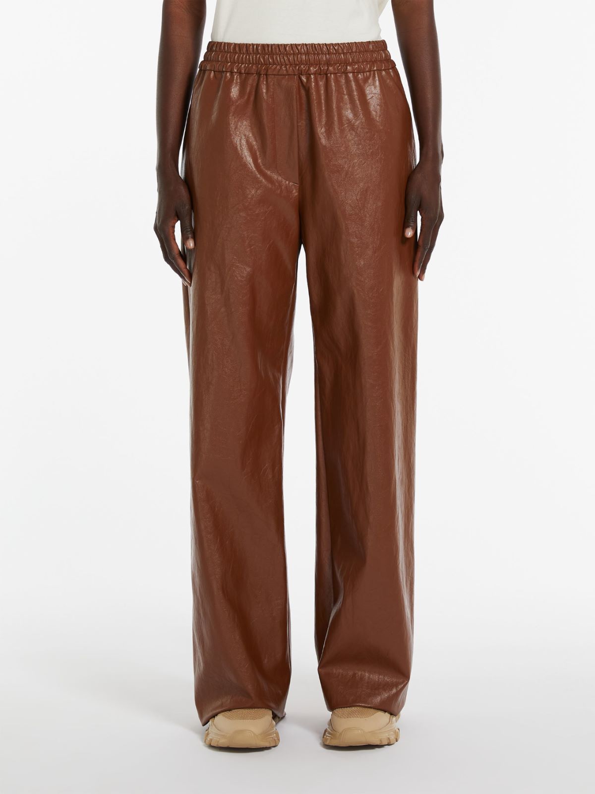 Pantalone palazzo in tessuto spalmato