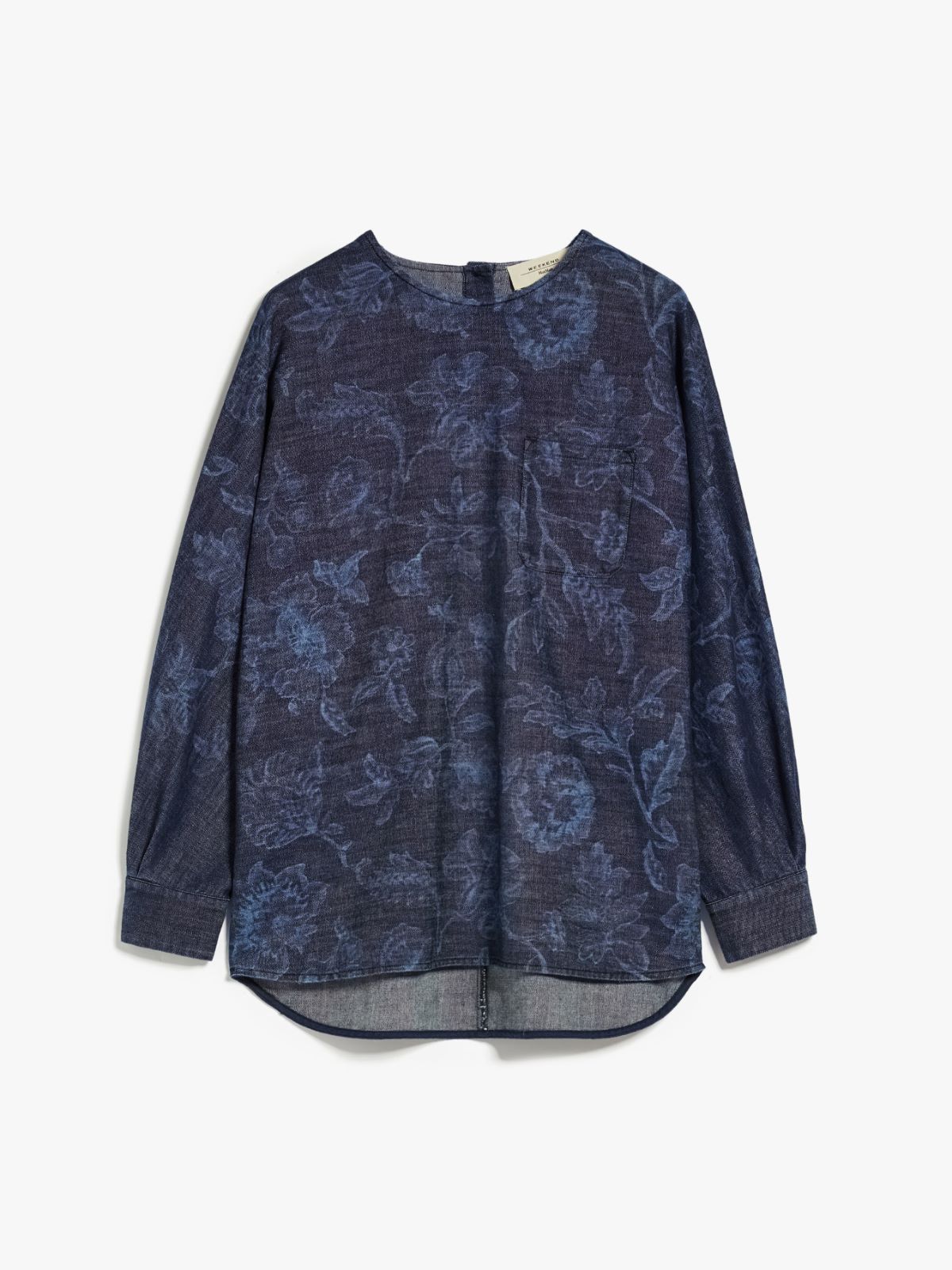 Blusa in denim a fiori
