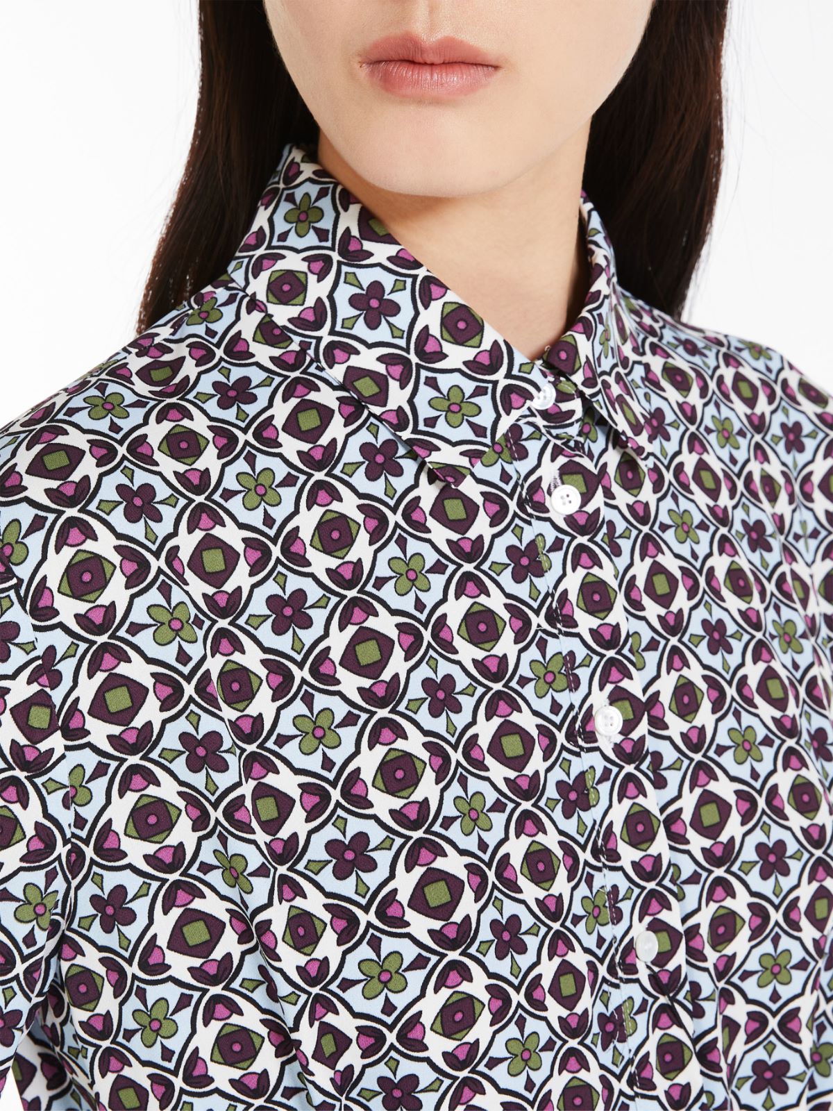 Abito chemisier in georgette di viscosa