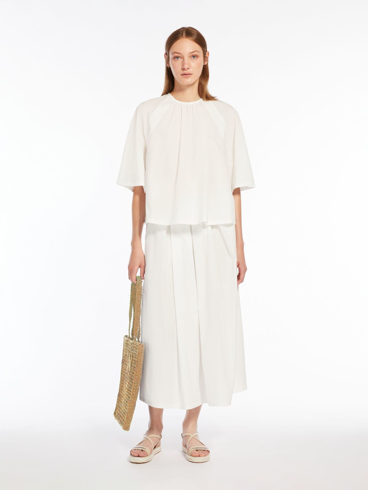 Blusa morbida in popeline di cotone