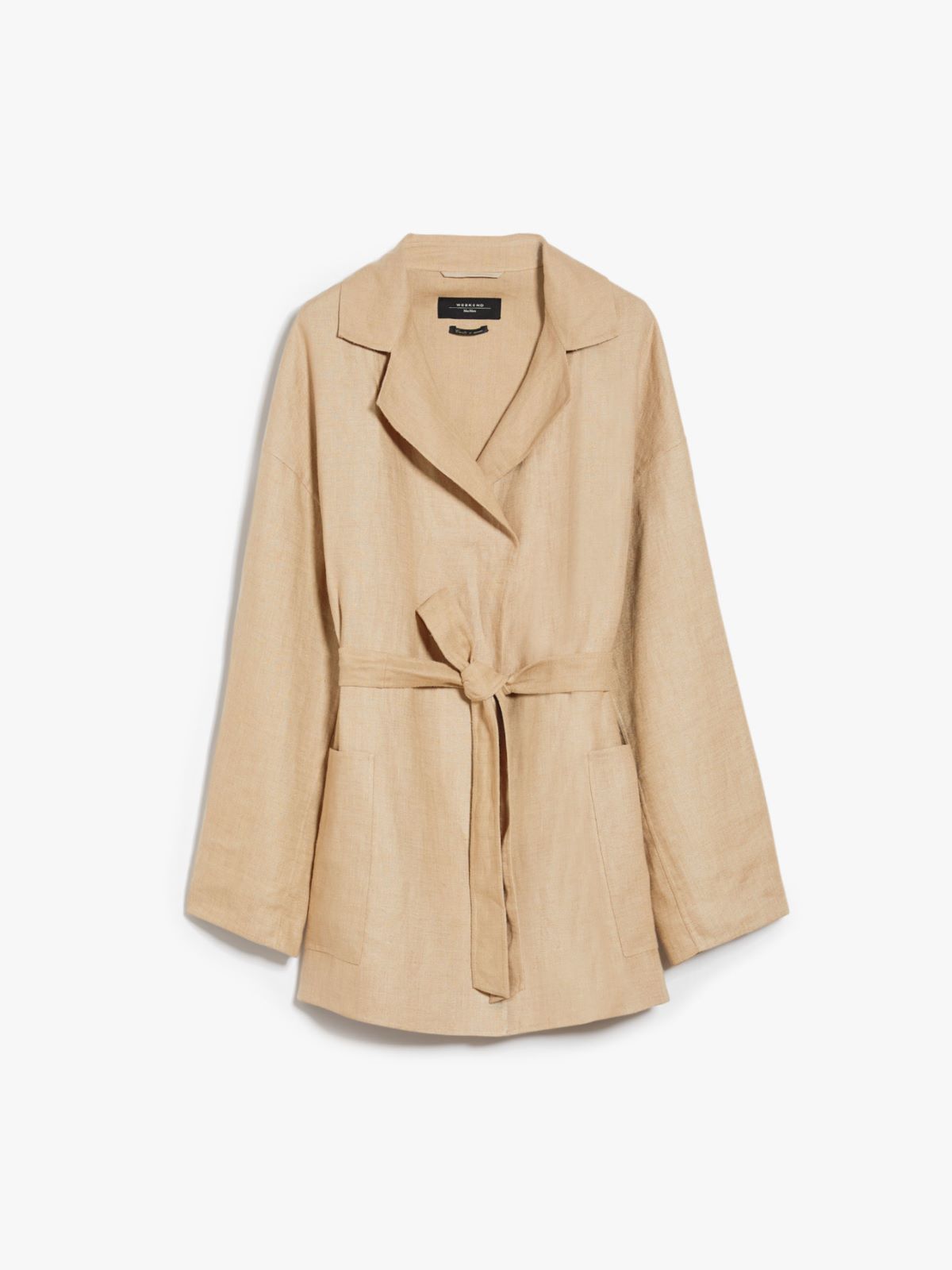 Giacca a vestaglia in lino e cotone