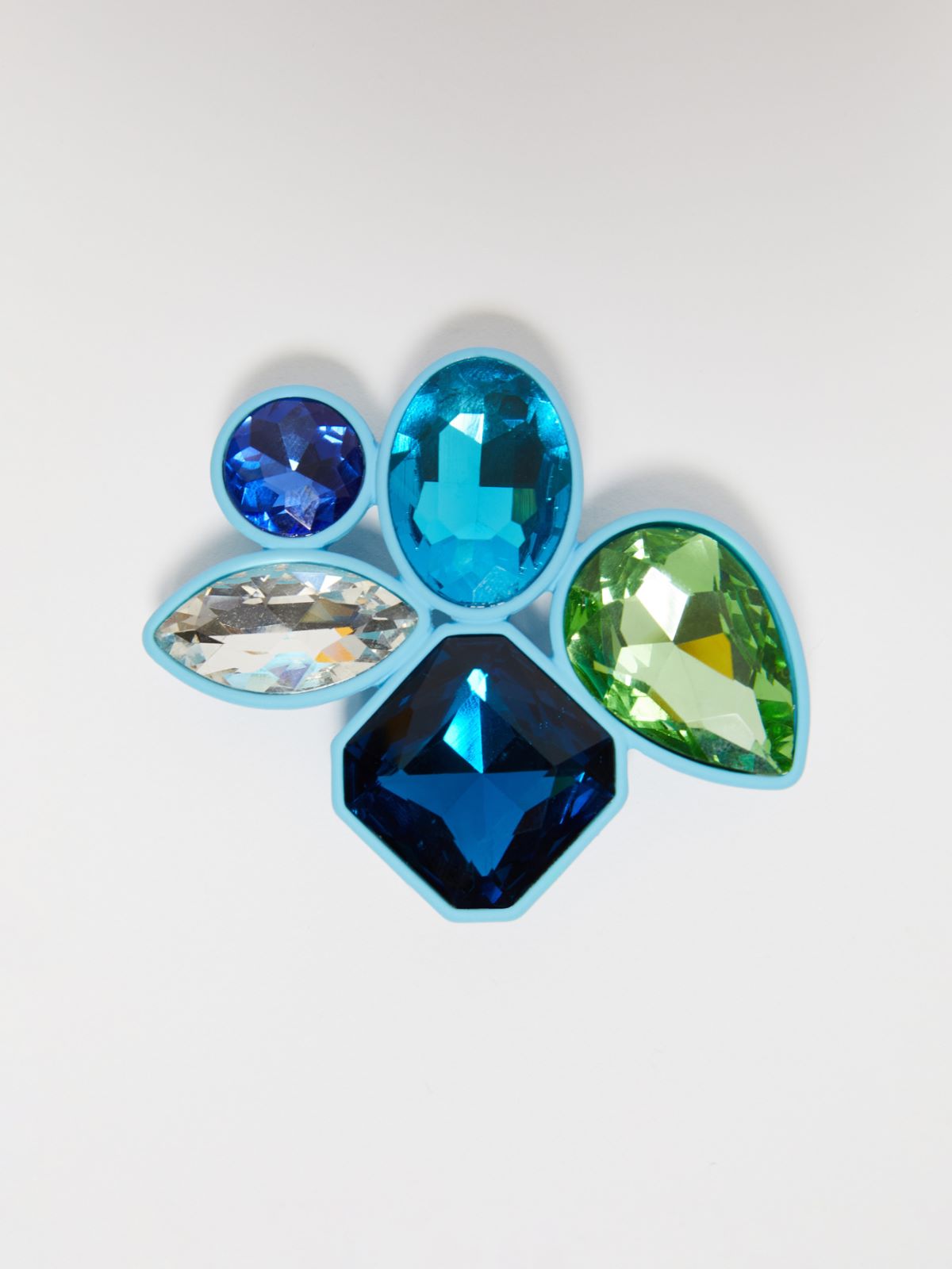 Spilla in metallo e vetro