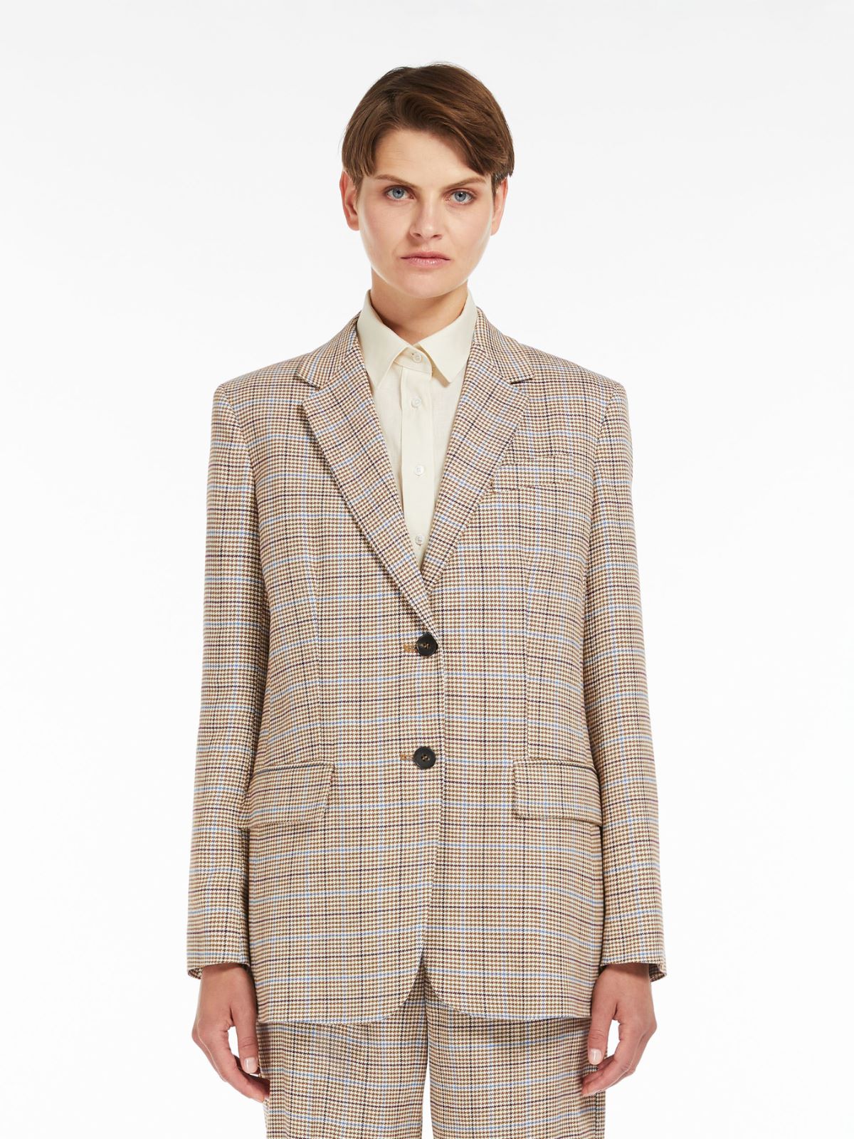 Blazer in Pied de Poule di misto lino