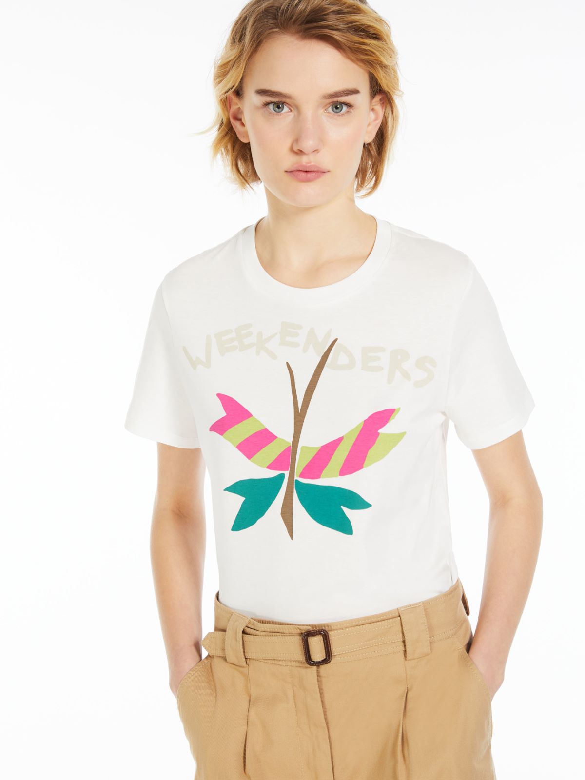 T-shirt in jersey con stampa