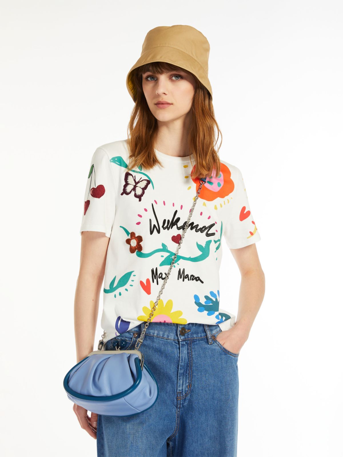 T-shirt in jersey con stampa