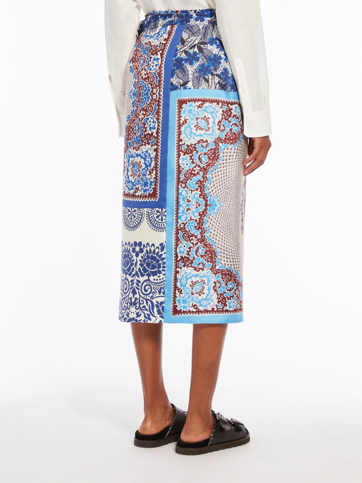 Gonna pareo in seta stampata