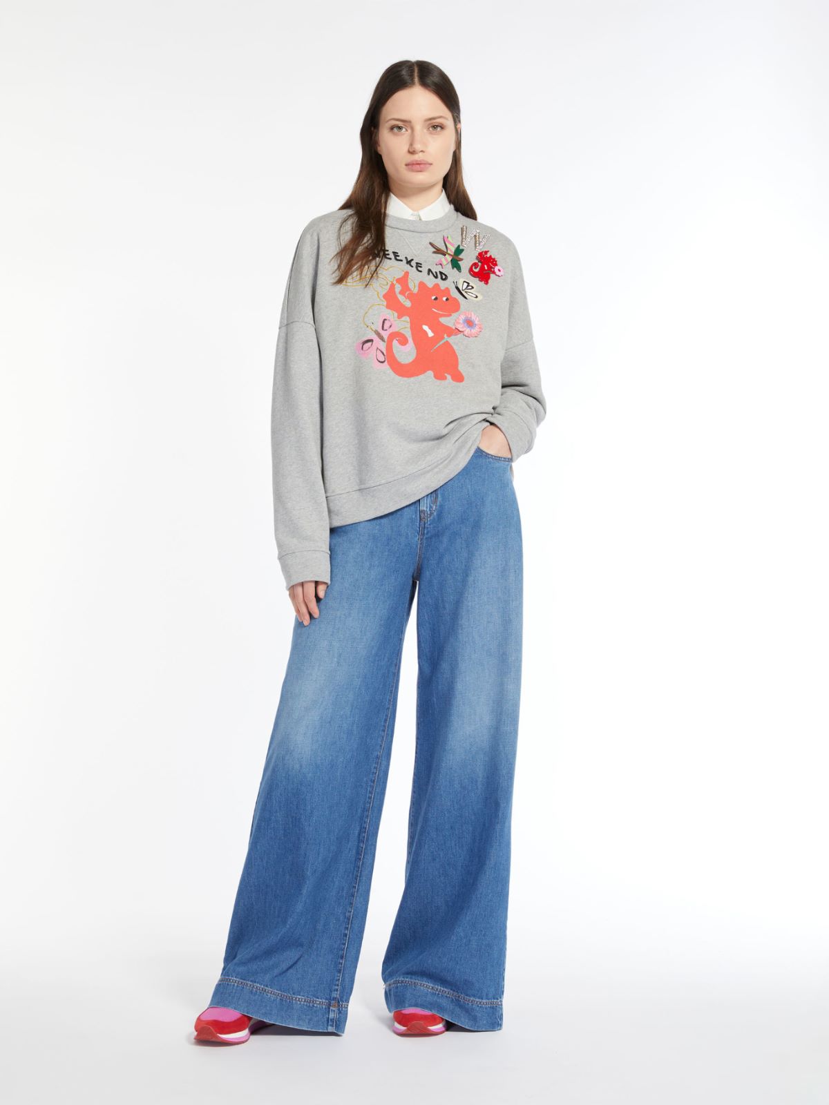 Felpa in cotone organico con stampa