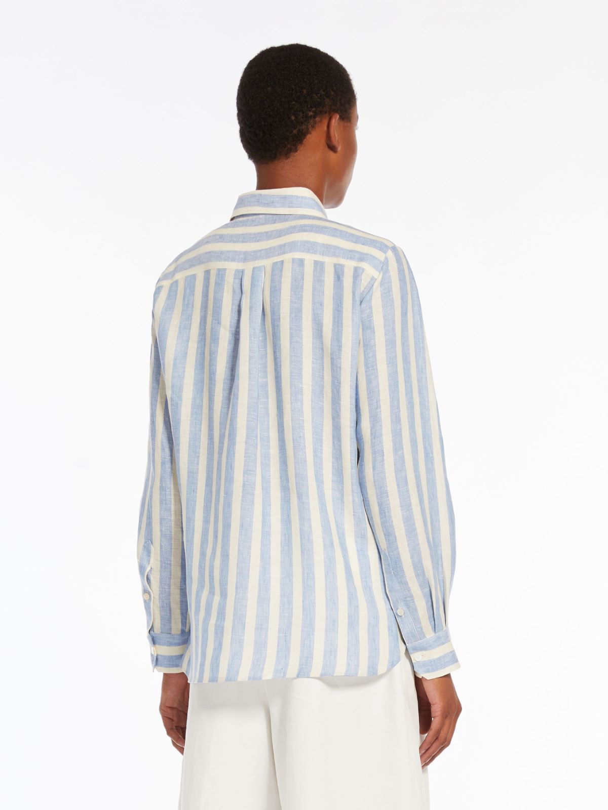 Camicia classica in lino a righe