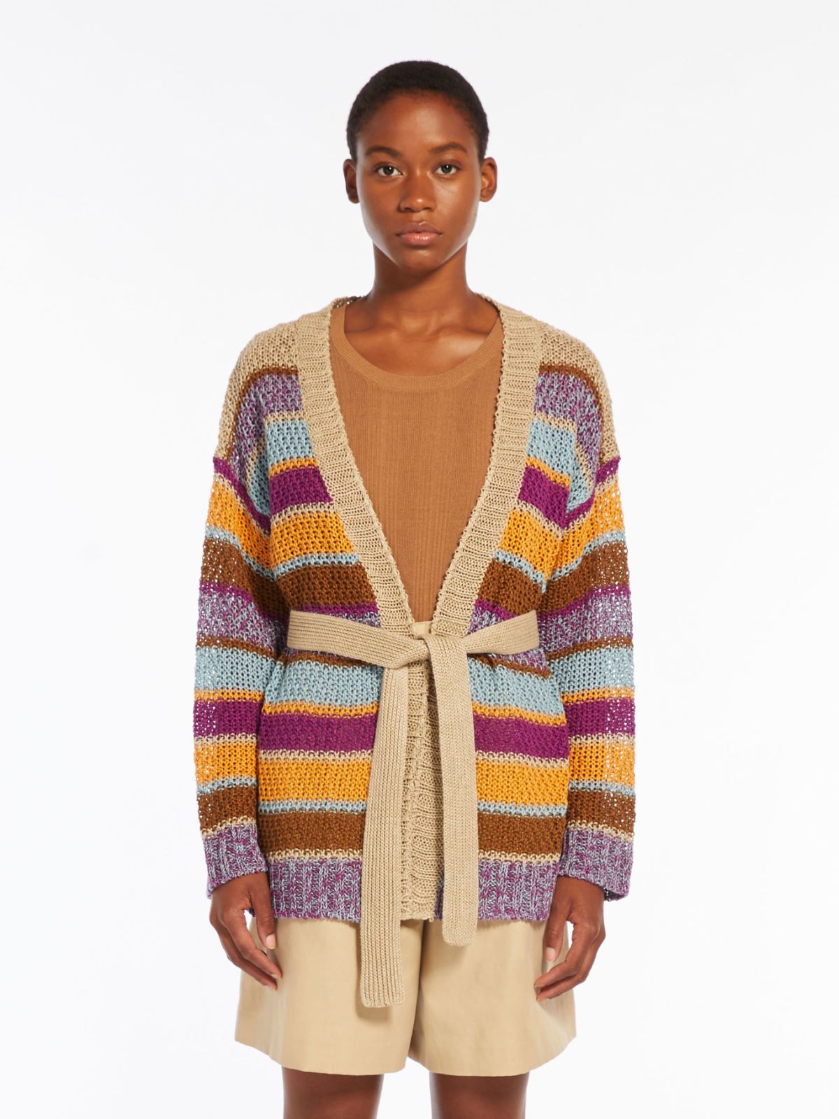 Cardigan in filato di lino