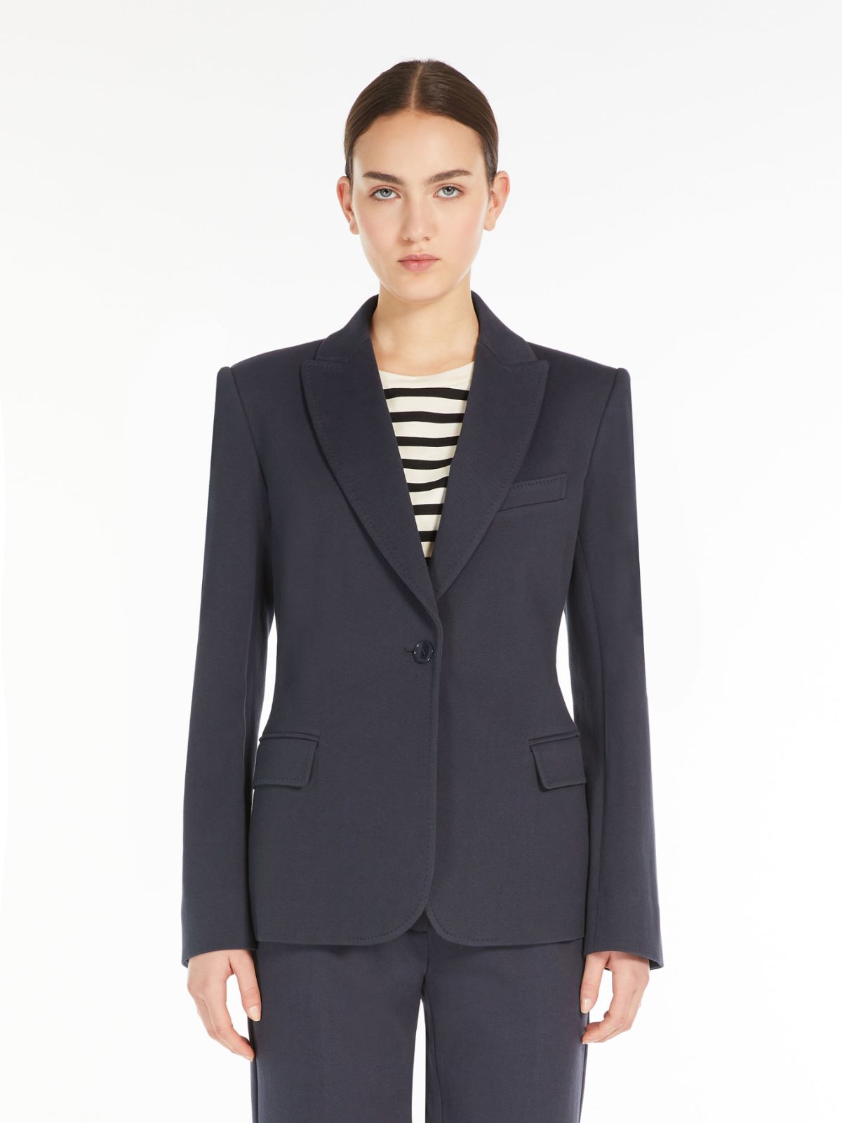 Blazer in jersey piquet