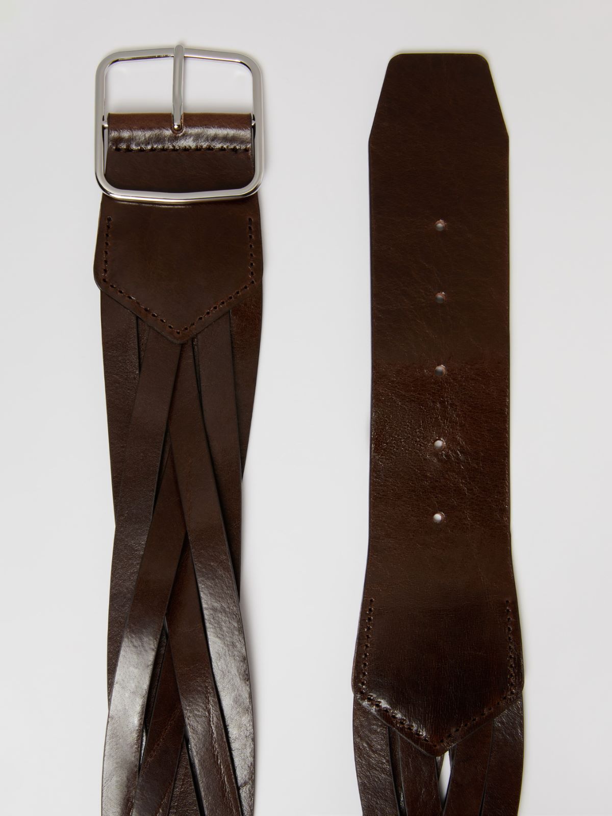 Cintura in pelle intrecciata