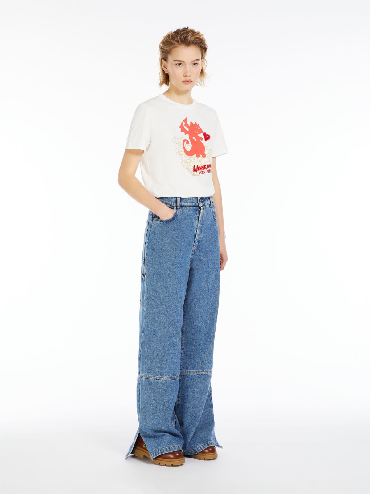 T-shirt in jersey con stampa