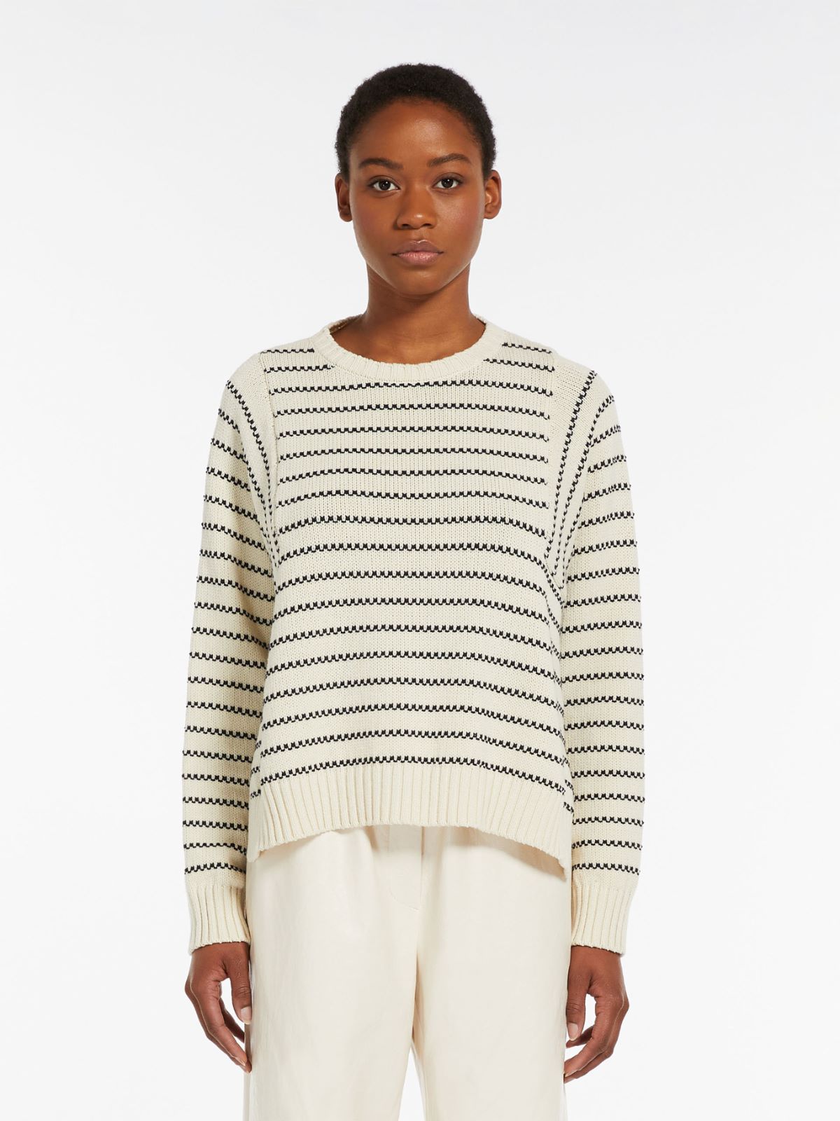 Maglia oversize in cotone a righe