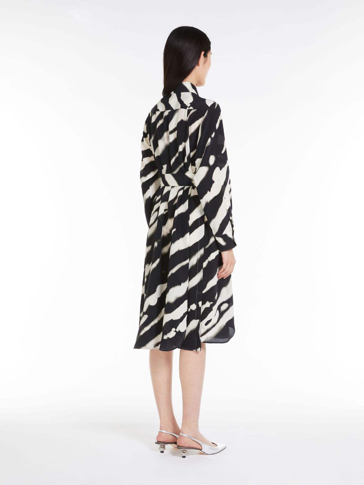 Abito chemisier in crêpe de Chine stampato