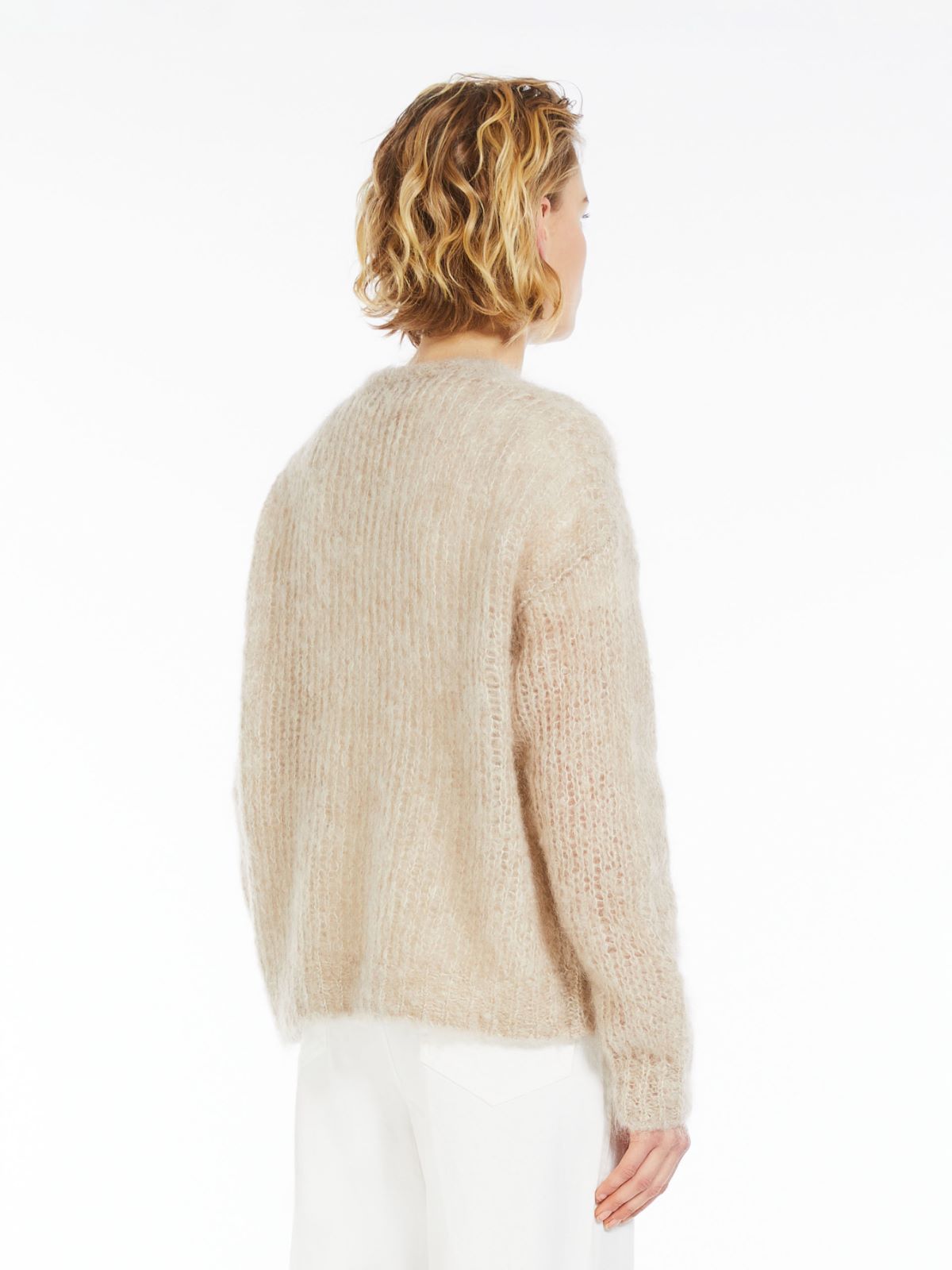 Cardigan over in mohair a coste