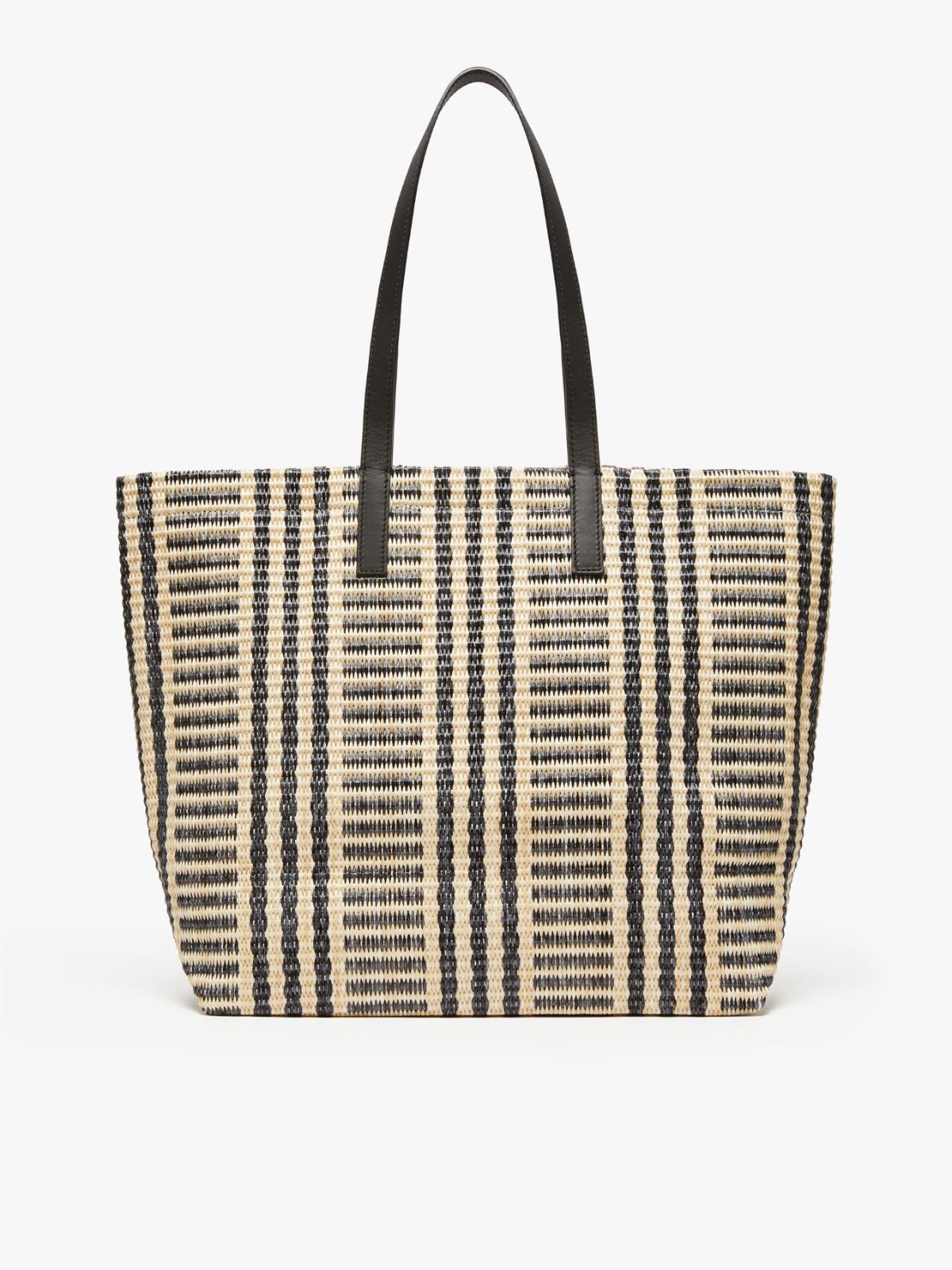 Borsa shopping effetto rafia jacquard