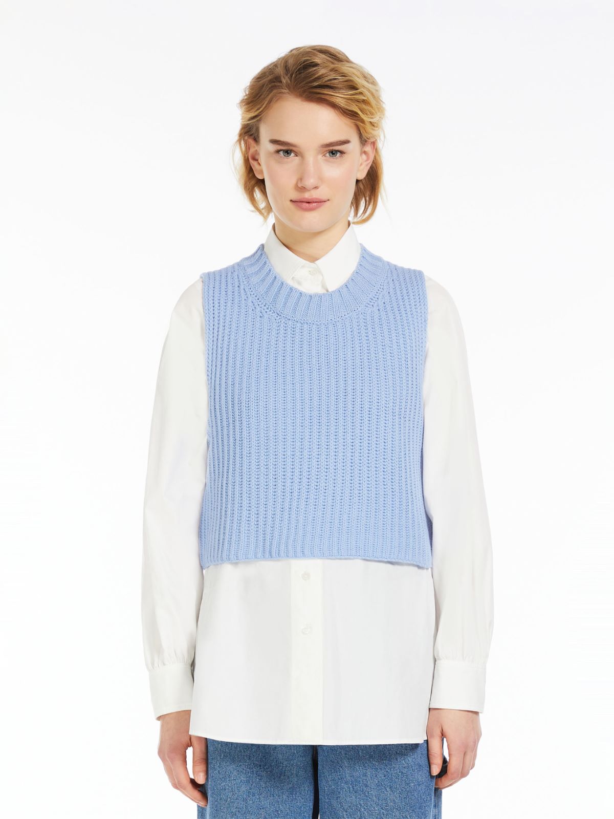 Gilet in lana a coste