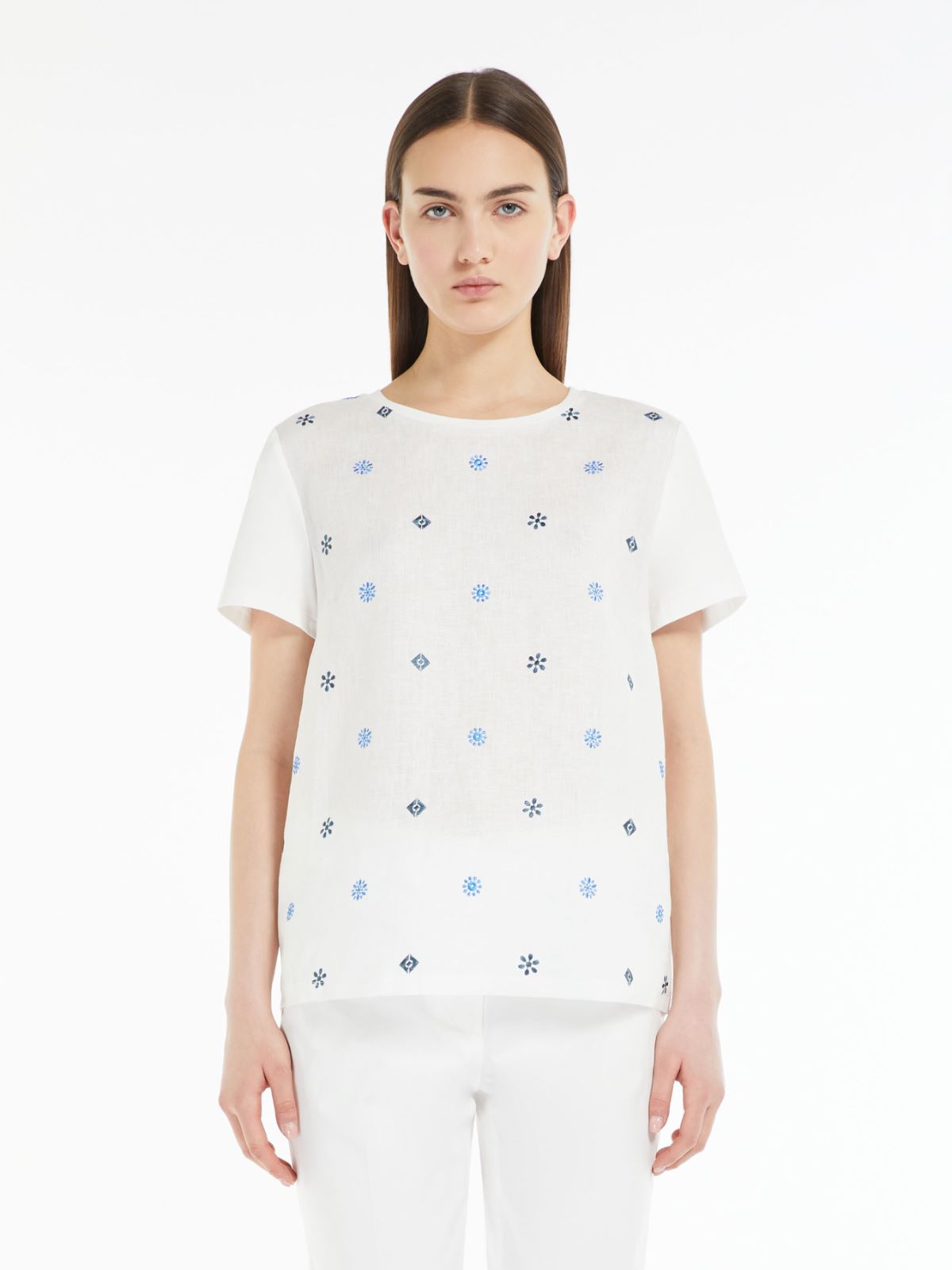 T-shirt in tela di lino