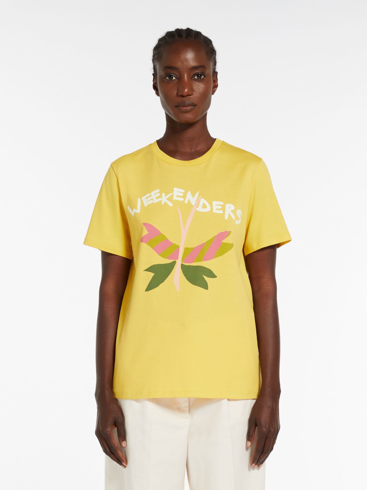 T-shirt in jersey con stampa