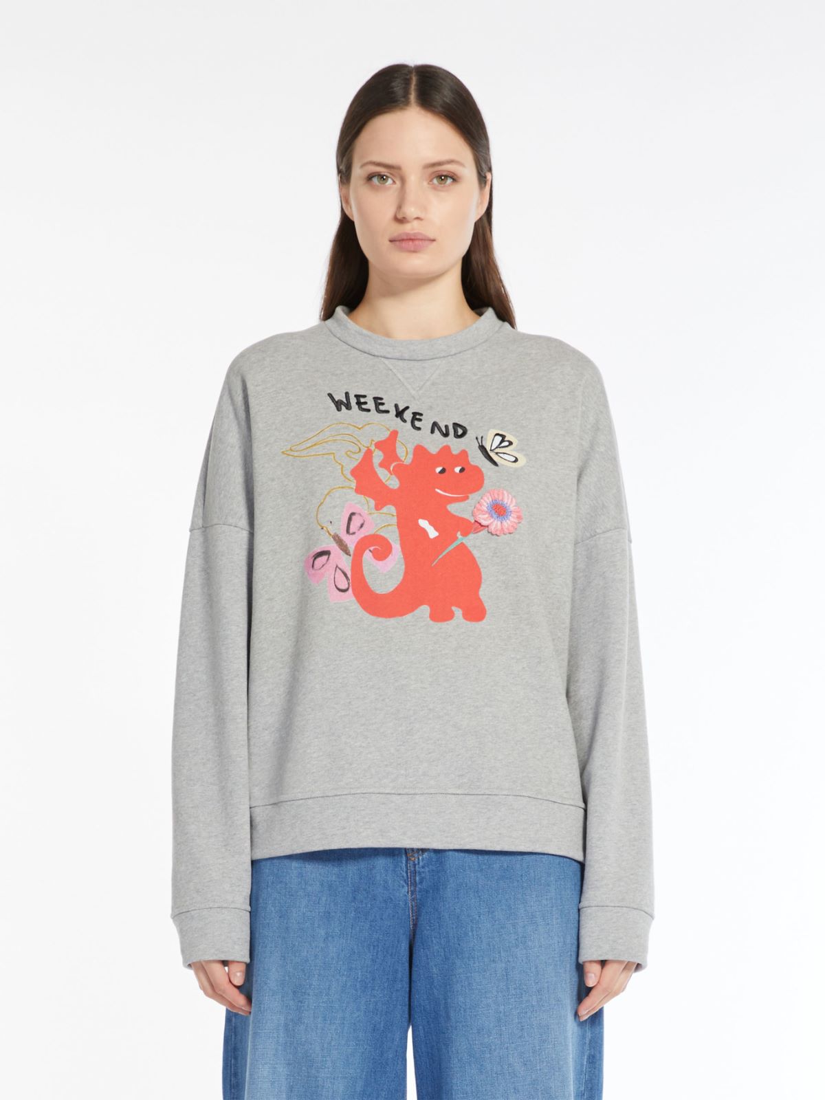 Felpa in cotone organico con stampa