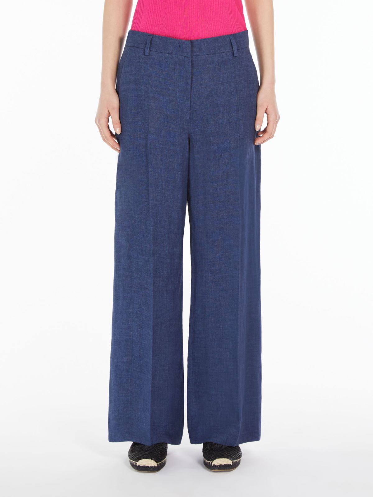 Pantalone ampio in lino lavato