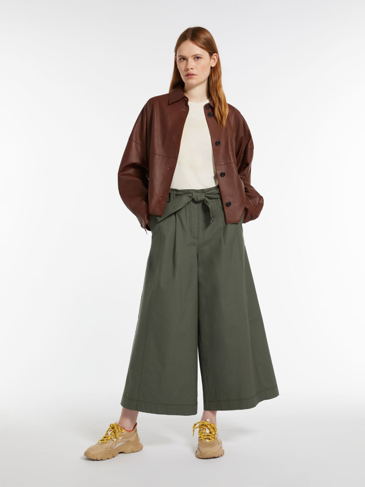 Giacca boxy monopetto in pelle