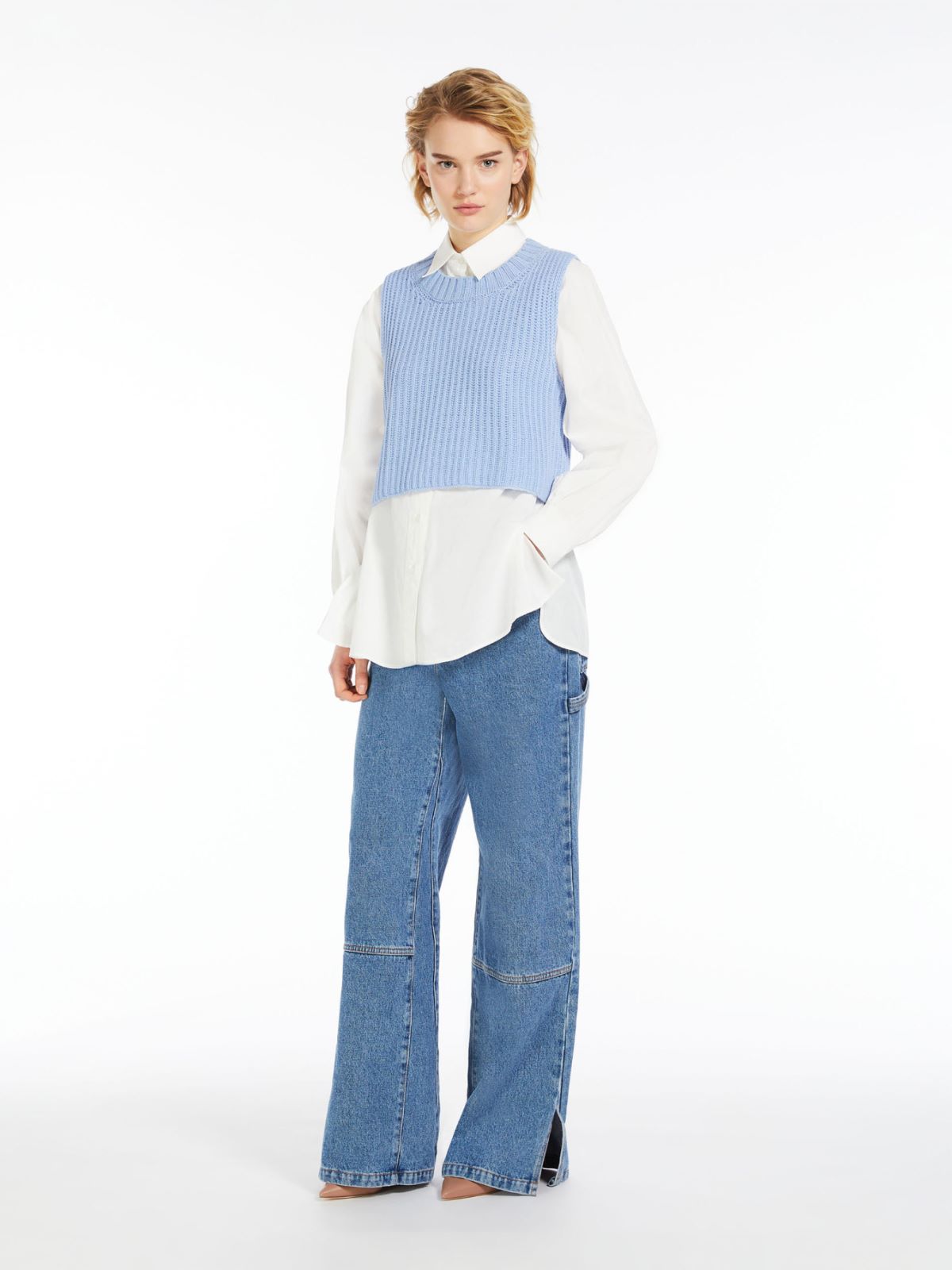 Gilet in lana a coste